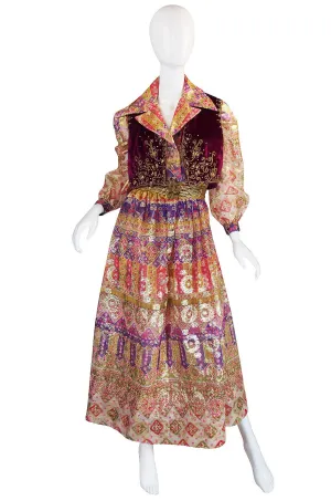 1969 Oscar de la Renta Gypsy Metallic Dress Set