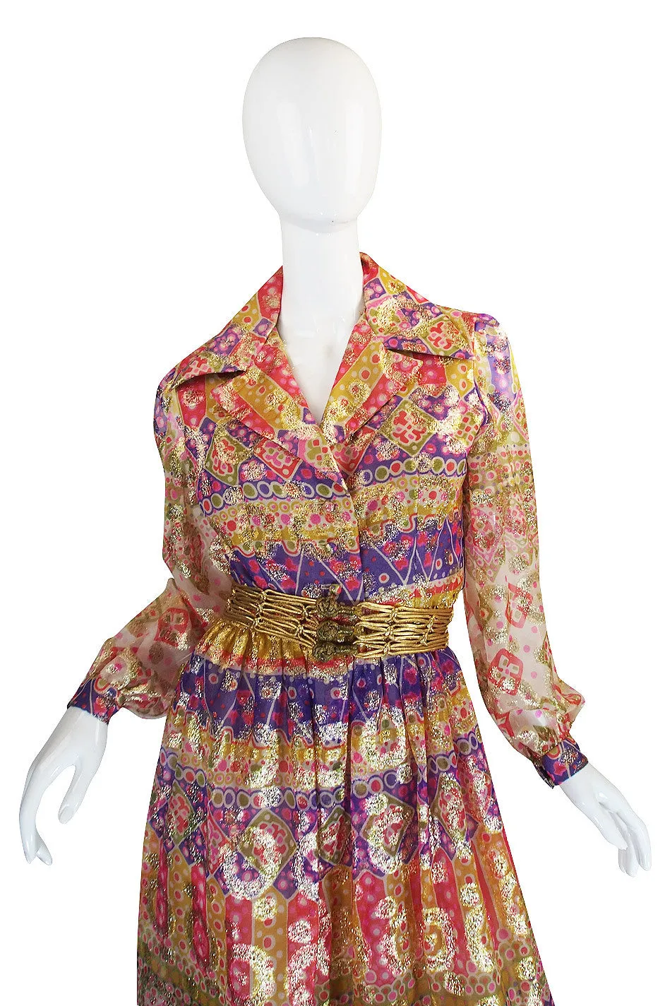 1969 Oscar de la Renta Gypsy Metallic Dress Set