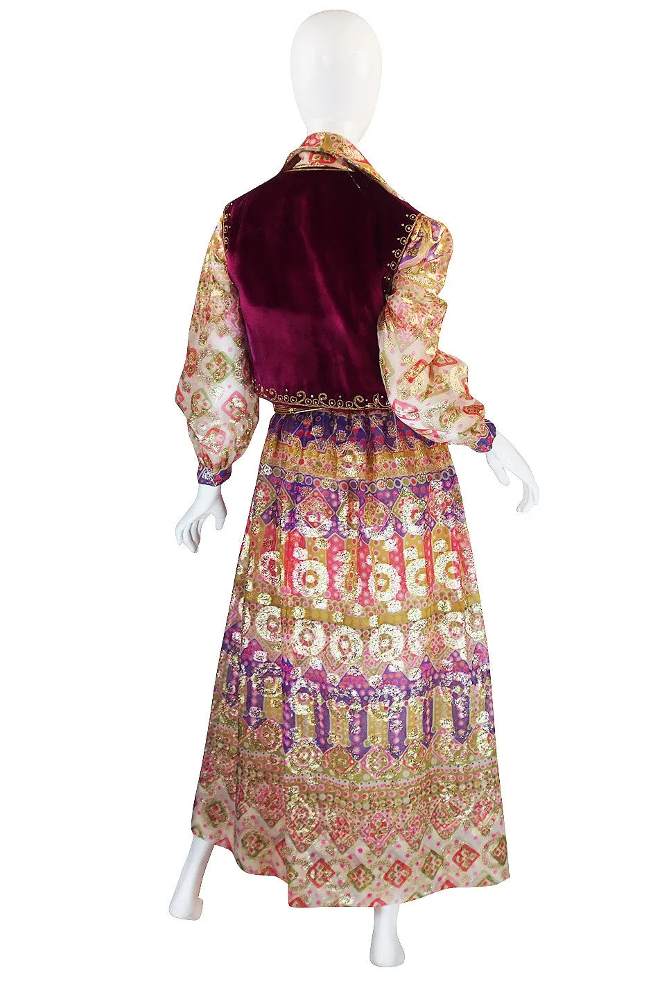 1969 Oscar de la Renta Gypsy Metallic Dress Set