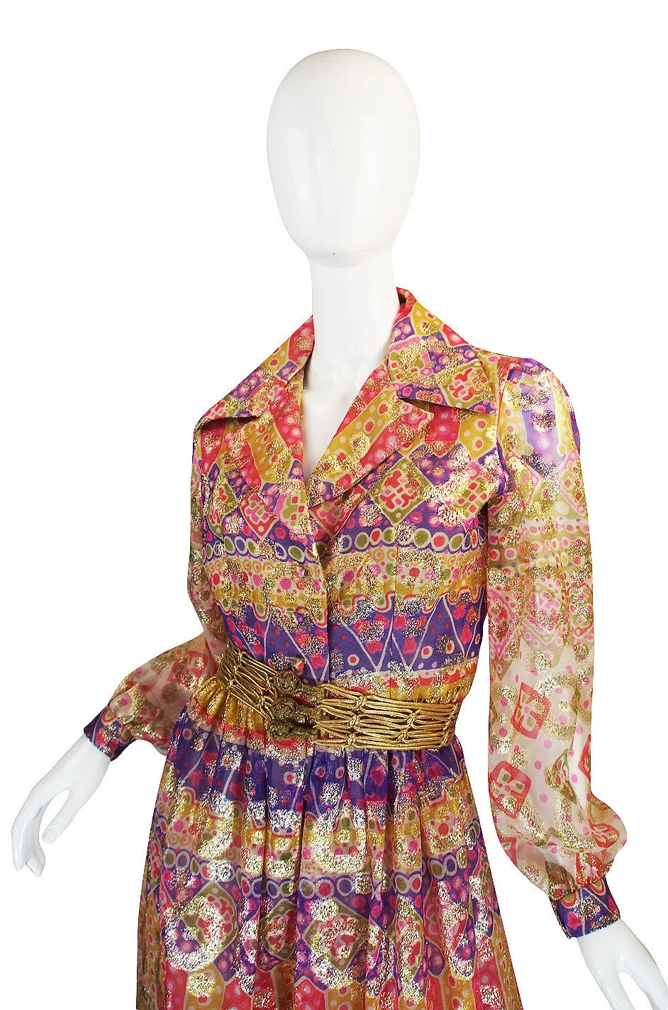 1969 Oscar de la Renta Gypsy Metallic Dress Set