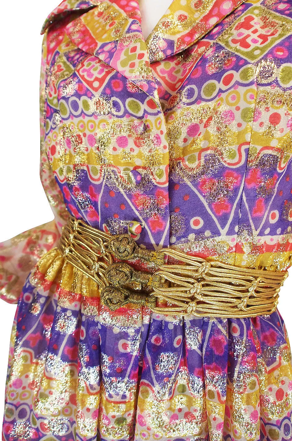 1969 Oscar de la Renta Gypsy Metallic Dress Set