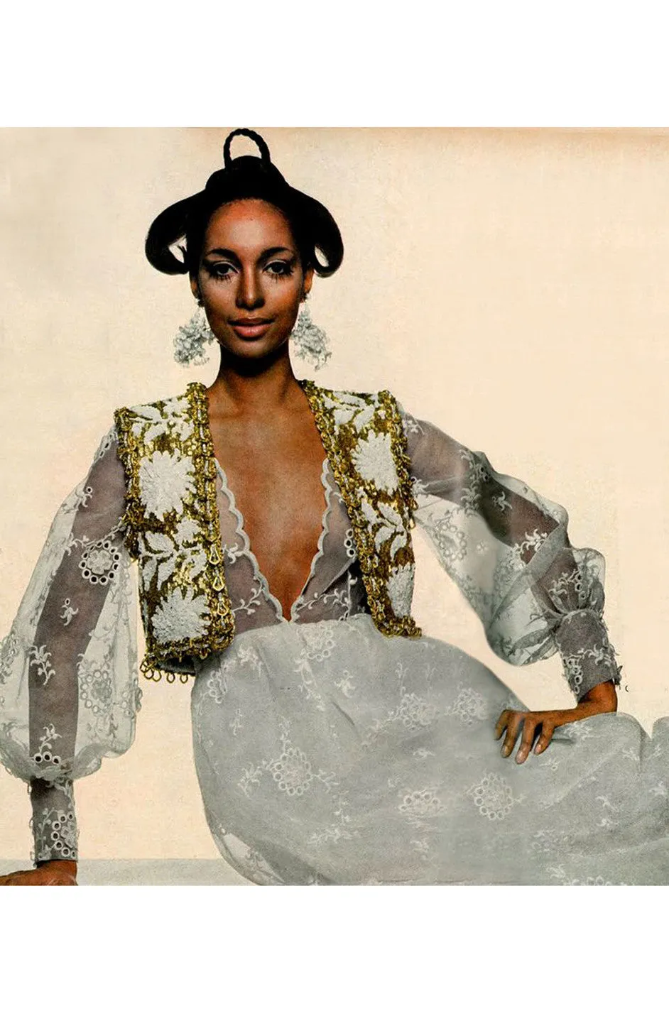 1969 Oscar de la Renta Gypsy Metallic Dress Set