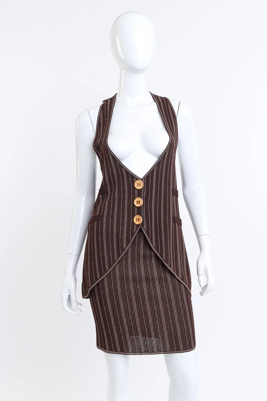 3-Piece Pinstripe Skirt Suit