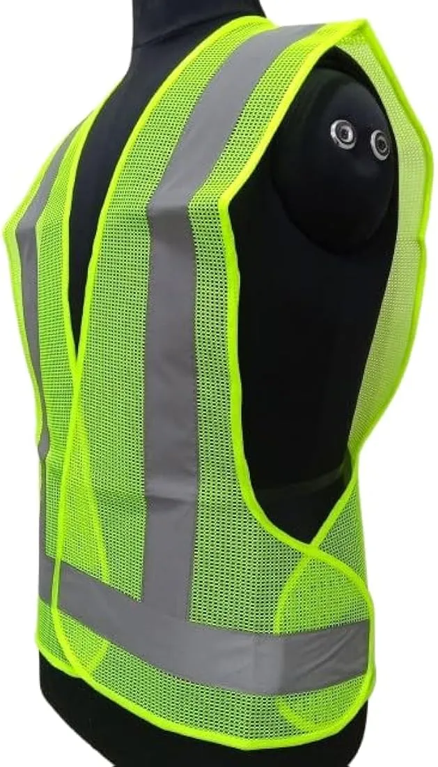 3 Side open safety jacket RJ3: from 40 GSM To 110 GSM fabric grey tape