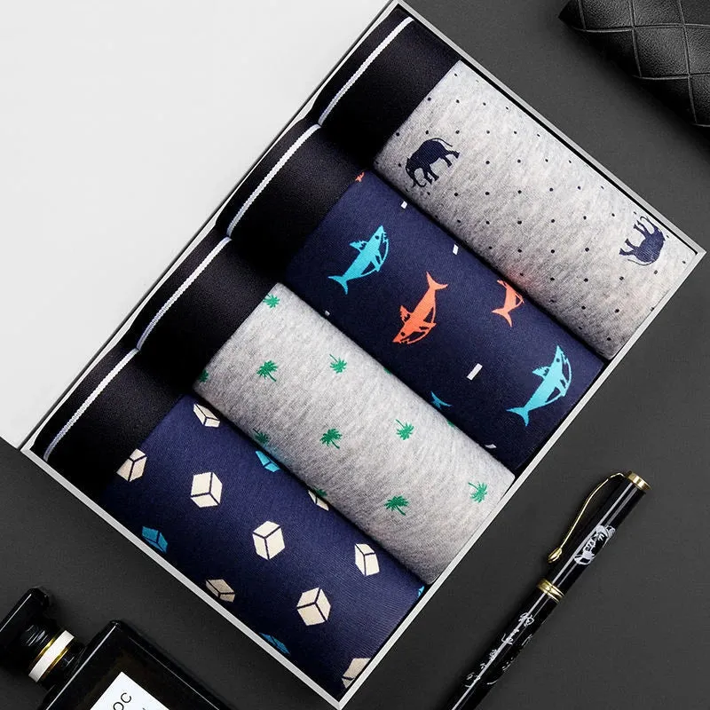 4-Pack Men's Cotton Boxer Shorts Underwear