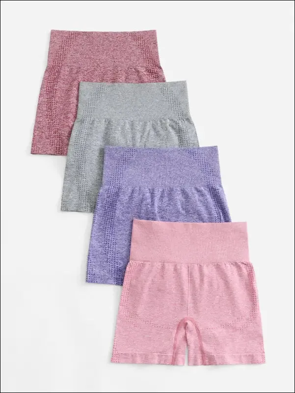4pcs breathable softness wideband waist sports shorts