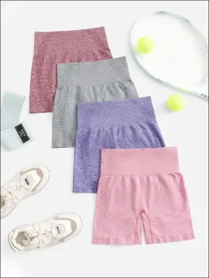 4pcs breathable softness wideband waist sports shorts