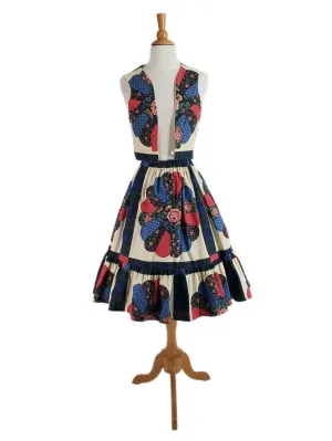 70s/80s Patchwork Print Skirt and Vest Set