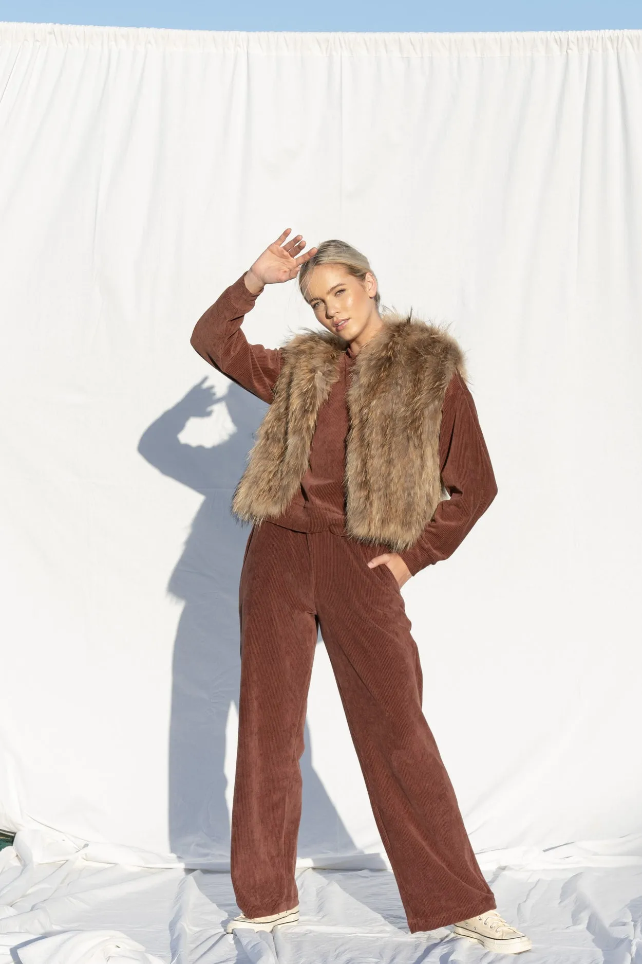 Alba Hooded Vest in Natural