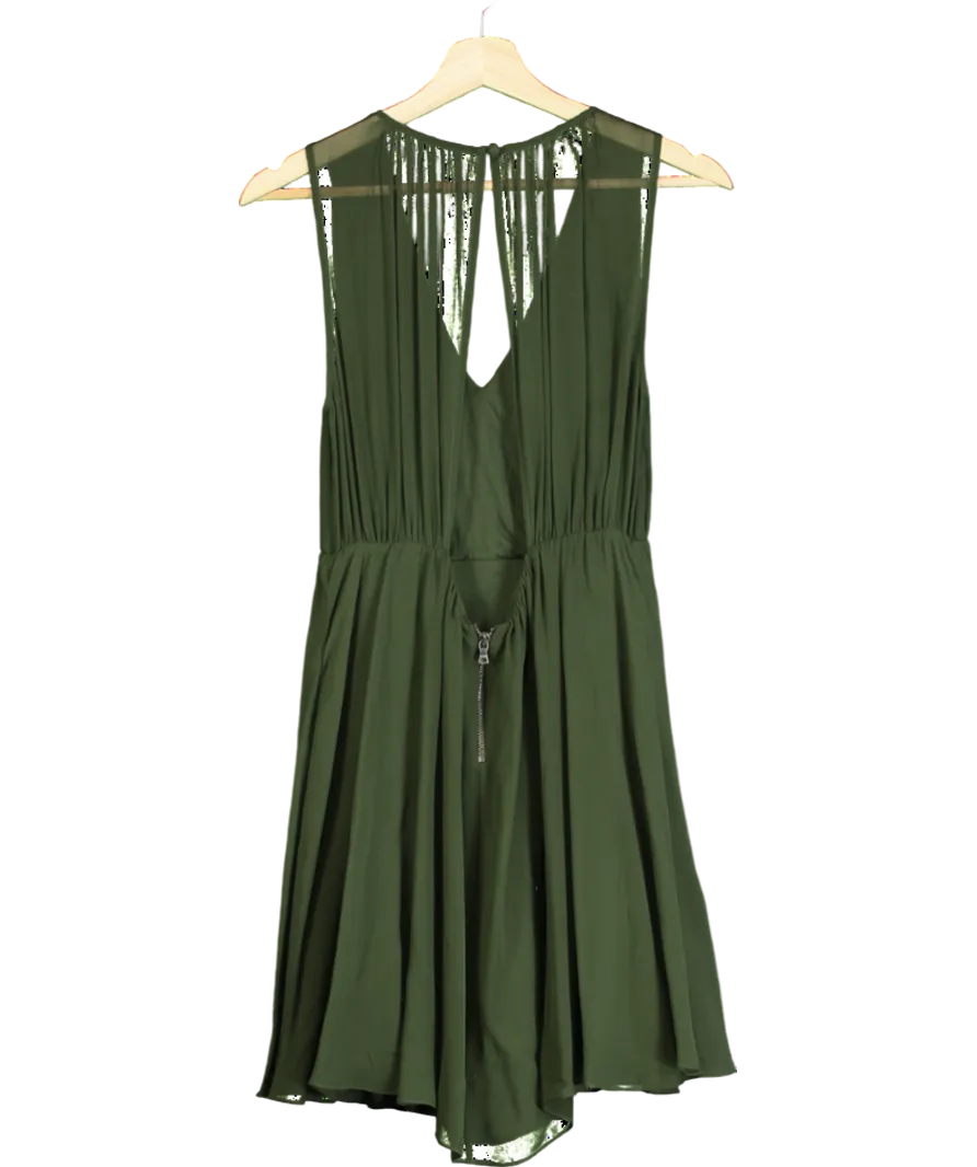 Alice   Olivia Green Halter Flirt Dress UK XS
