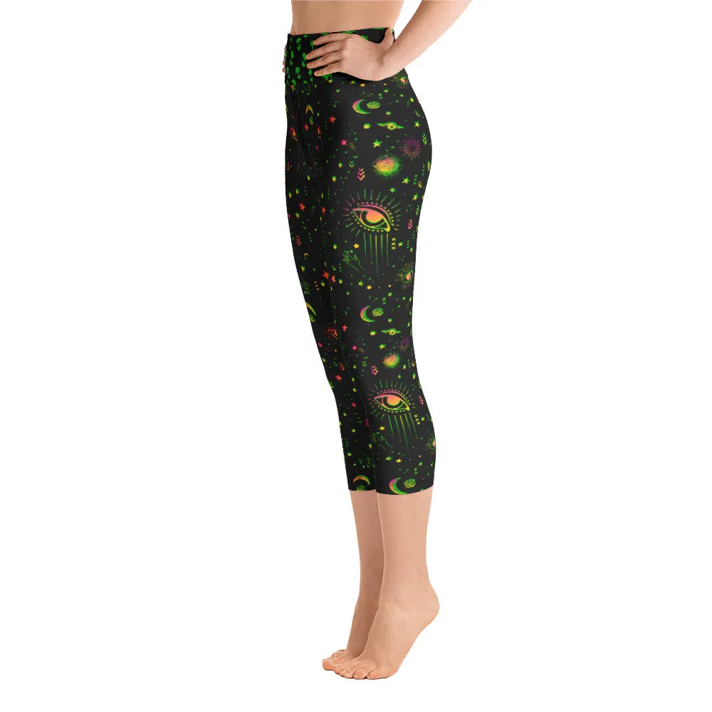 Aliens and Spaceships - Yoga Capri Leggings