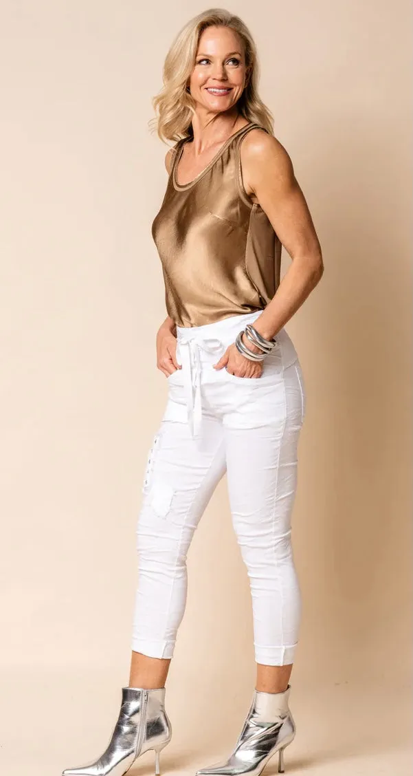 Anita Pants Blush  White By Imagine fashion