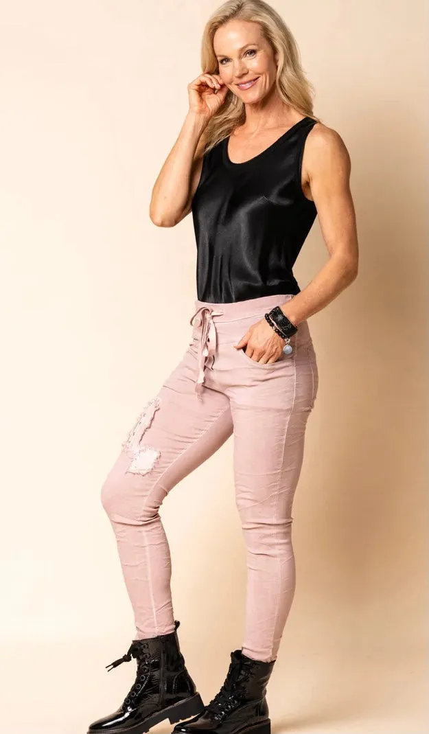 Anita Pants Blush  White By Imagine fashion