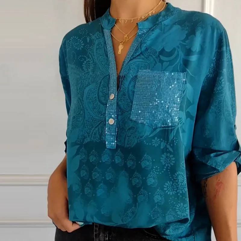 Annalisa® | Embellished Pocket Blouse