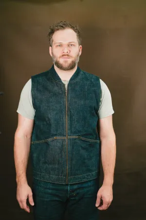 Ansel Vest - Rinsed Kuroki Slubtdot Selvedge Denim - One Off - Large