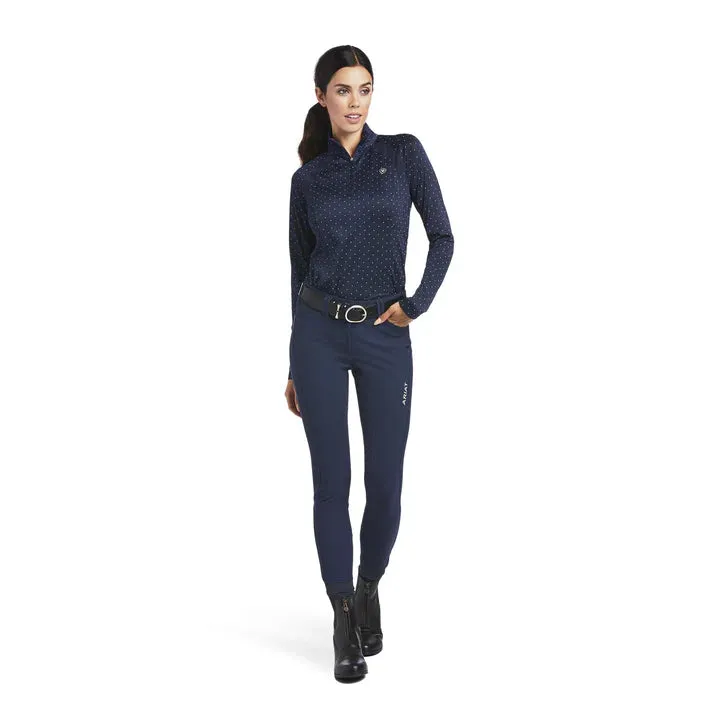 Ariat Ladies 1/4 Zip 2.00 Sunstopper Navy Dot