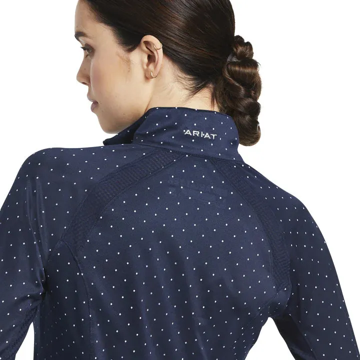 Ariat Ladies 1/4 Zip 2.00 Sunstopper Navy Dot