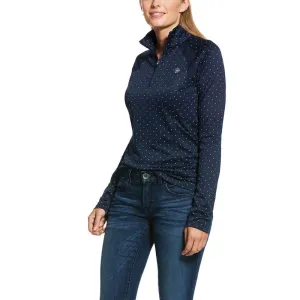 Ariat Ladies 1/4 Zip 2.00 Sunstopper Navy Dot