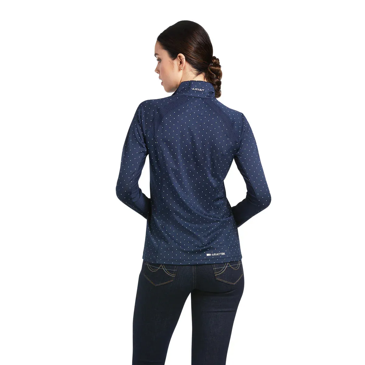 Ariat Ladies 1/4 Zip 2.00 Sunstopper Navy Dot
