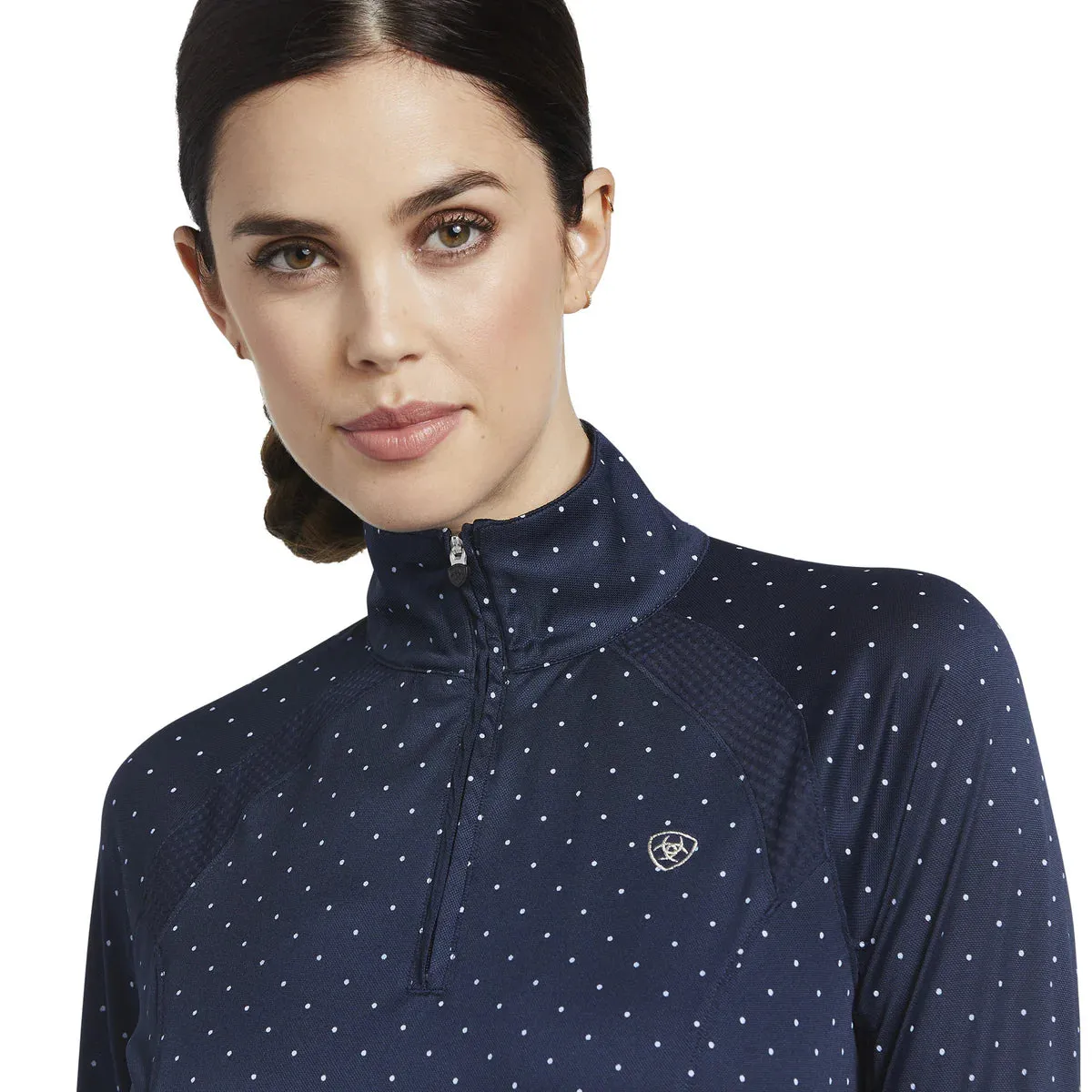 Ariat Ladies 1/4 Zip 2.00 Sunstopper Navy Dot