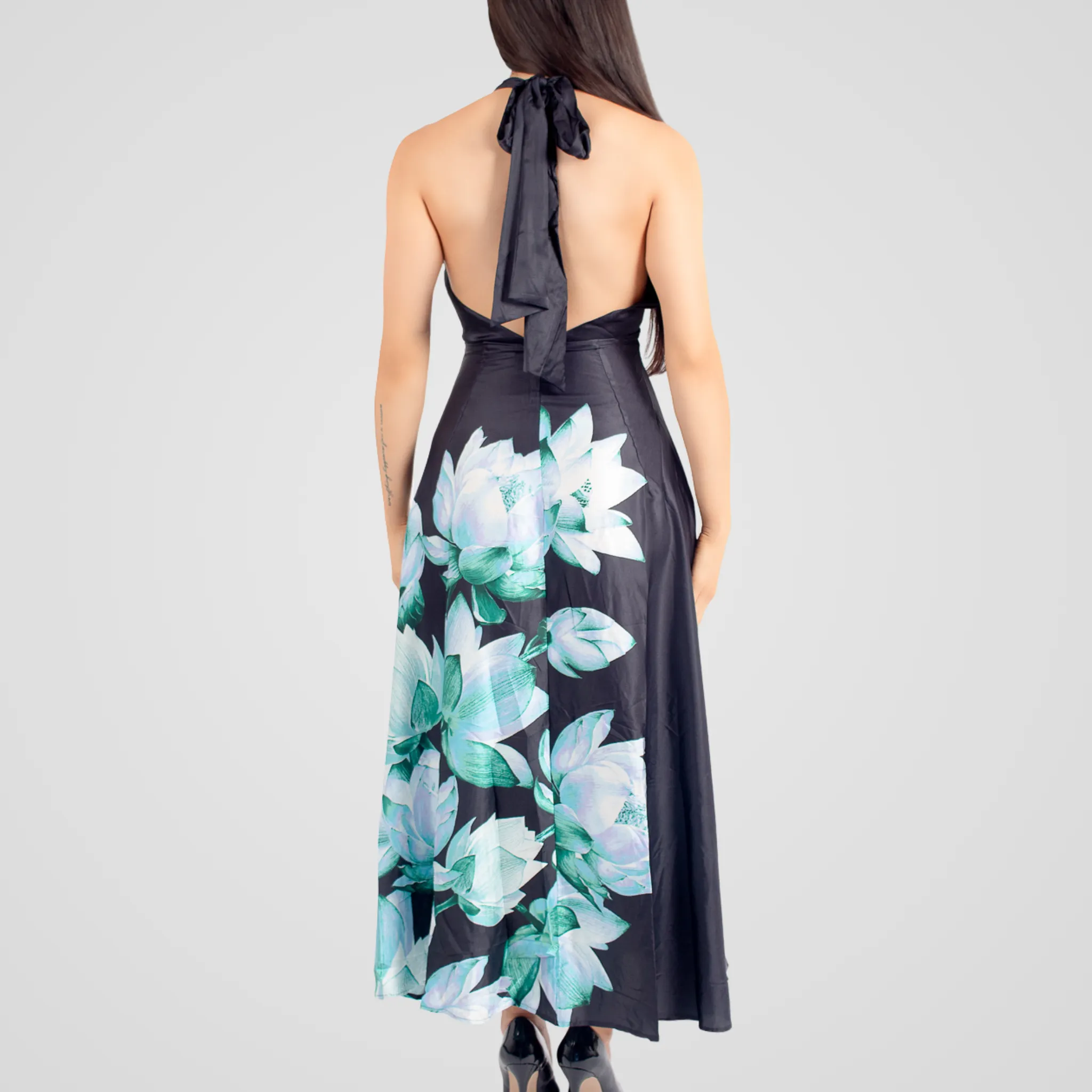 Aster Bleu Halter Neck Dress