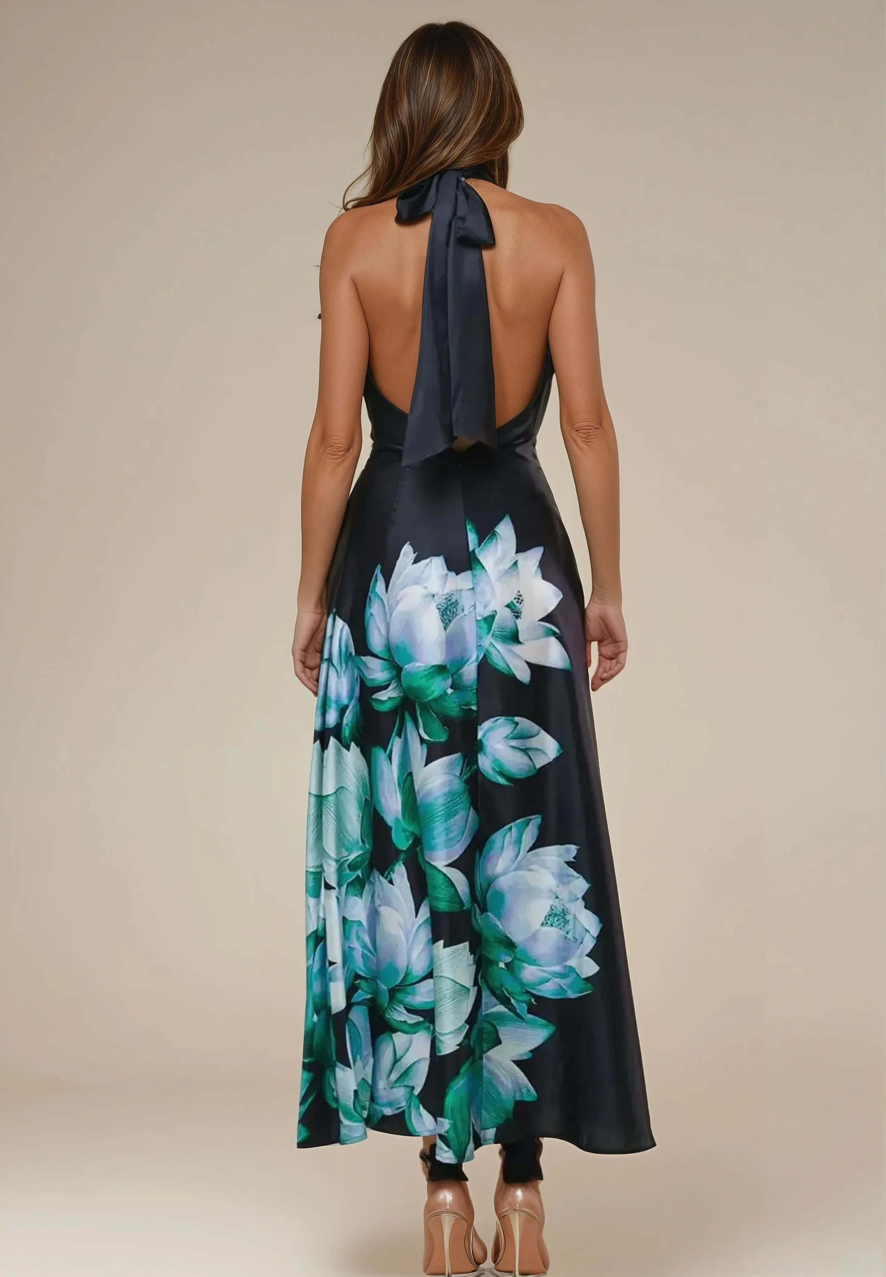 Aster Bleu Halter Neck Dress