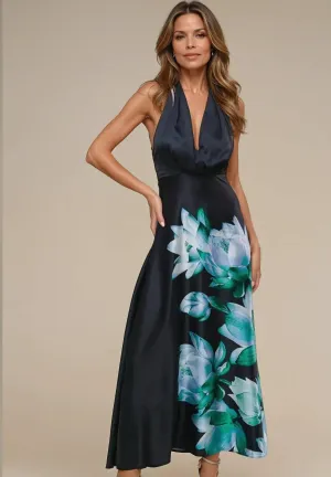 Aster Bleu Halter Neck Dress