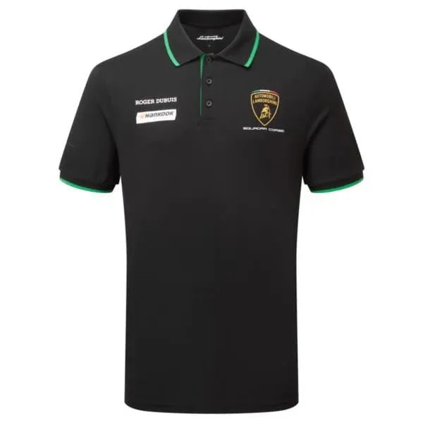 AUTOMOBILI LAMBORGHINI SQUADRA CORSE TEAM POLO SHIRT - BLACK