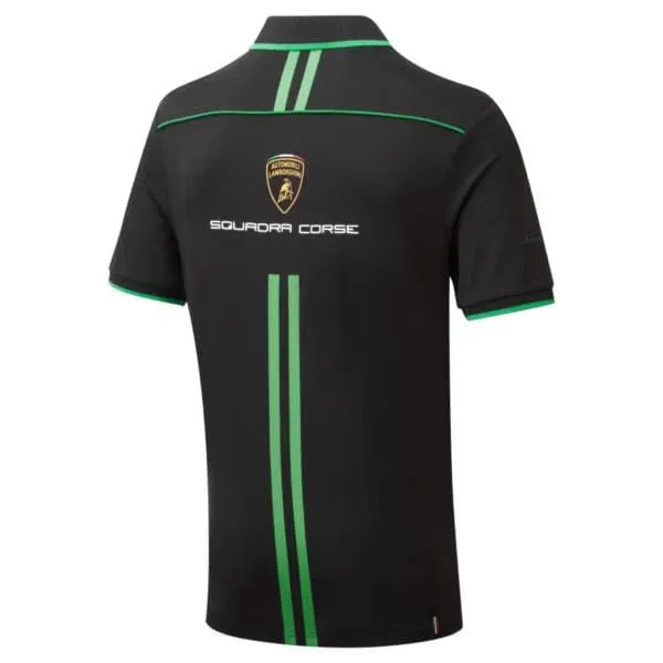 AUTOMOBILI LAMBORGHINI SQUADRA CORSE TEAM POLO SHIRT - BLACK
