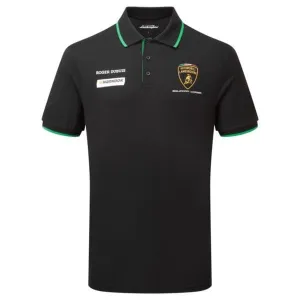 AUTOMOBILI LAMBORGHINI SQUADRA CORSE TEAM POLO SHIRT - BLACK