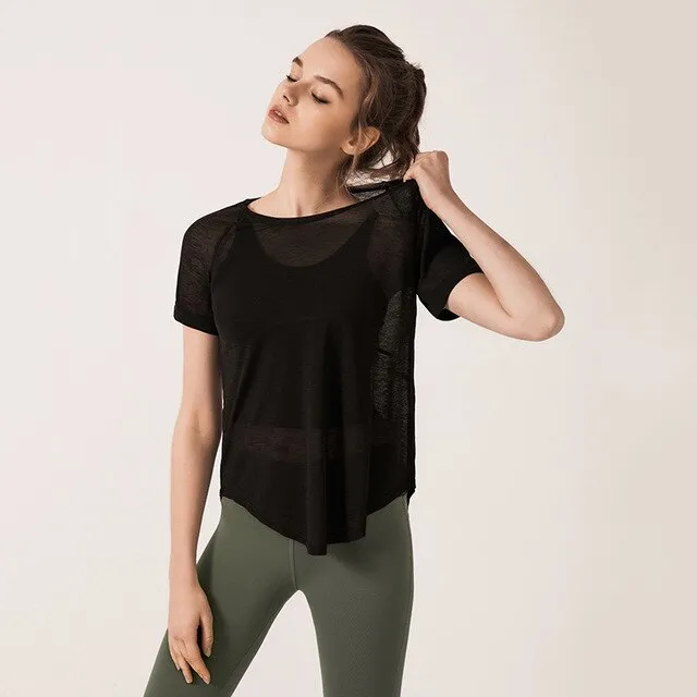 Back Split Yoga T-Shirts