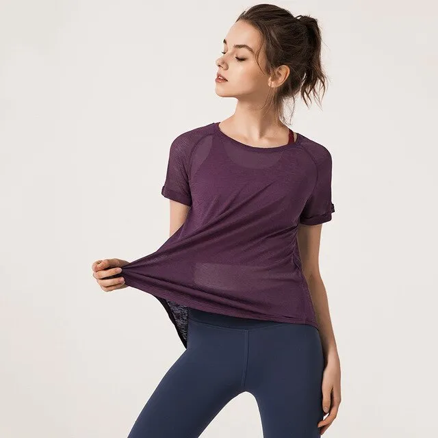 Back Split Yoga T-Shirts