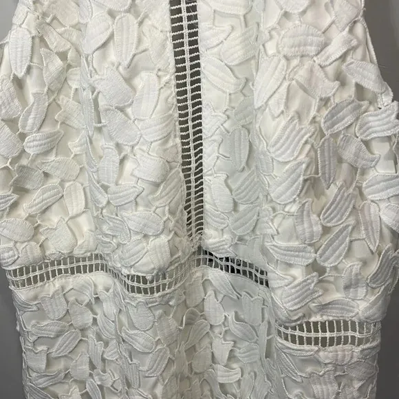 Bardot Gemma White Lace Halter Mini Dress