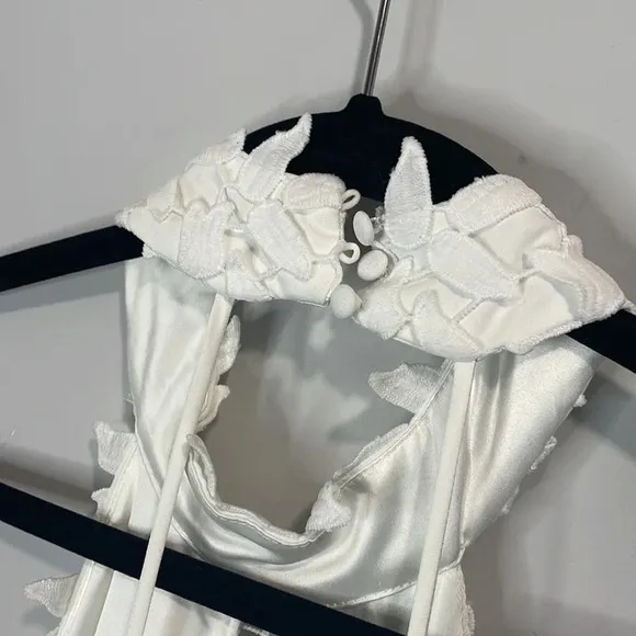 Bardot Gemma White Lace Halter Mini Dress