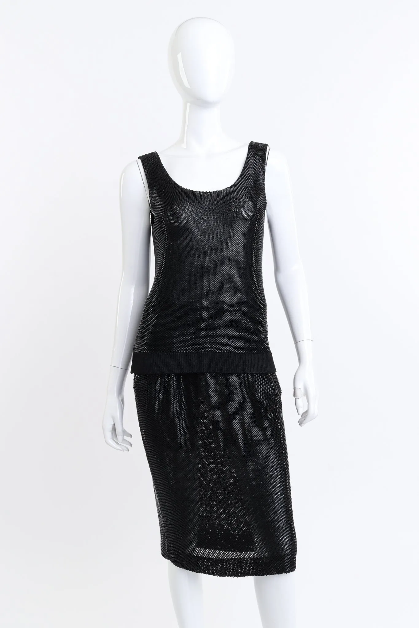 Beaded Knit Jacket, Tank & Skirt Set