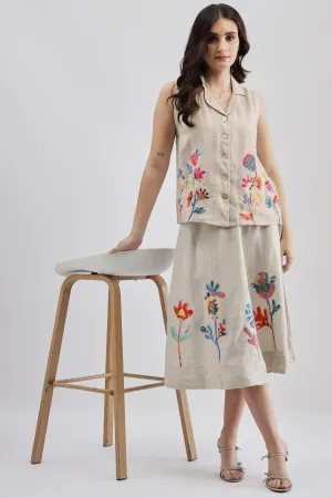 Beige Sleeveless Top