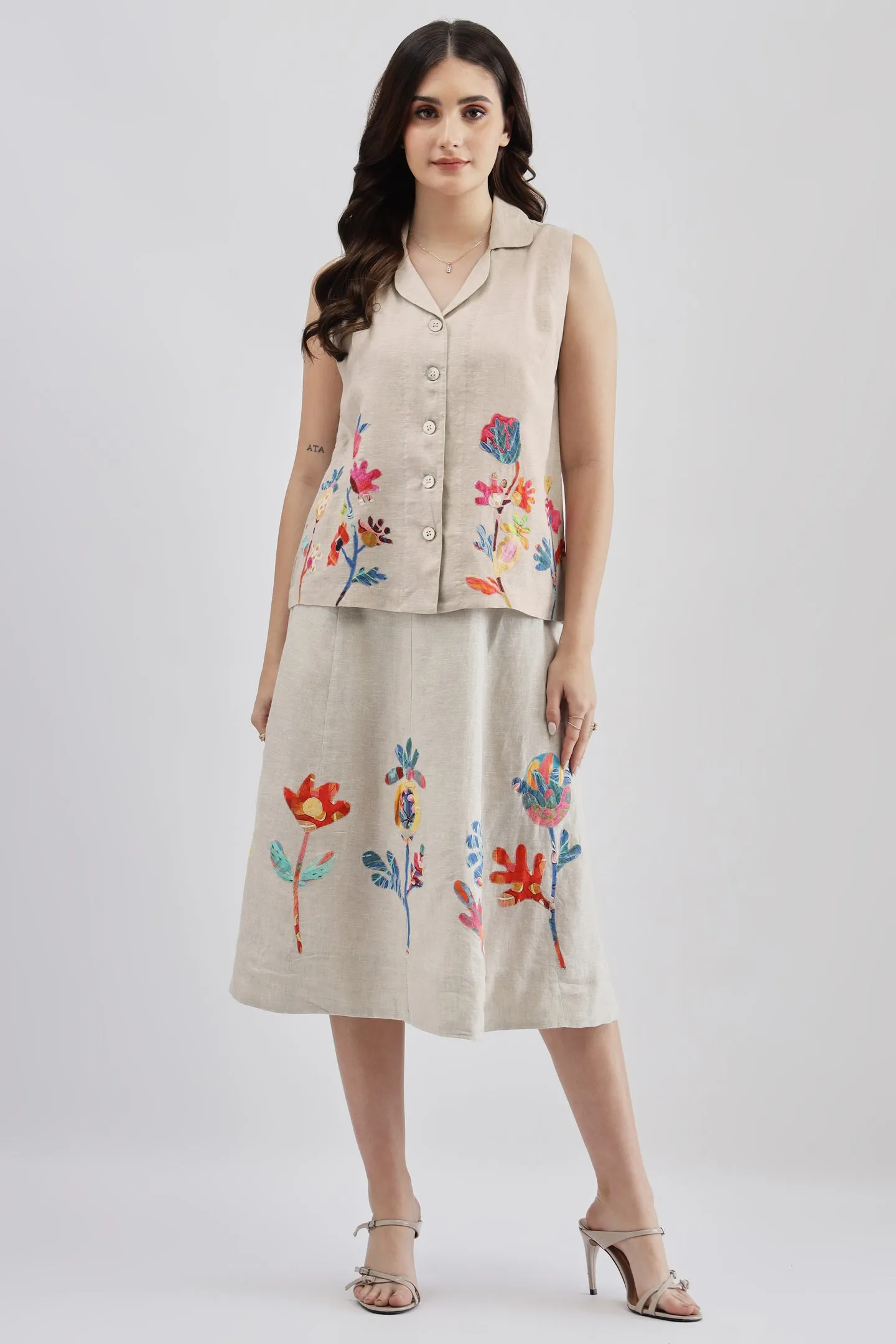 Beige Sleeveless Top