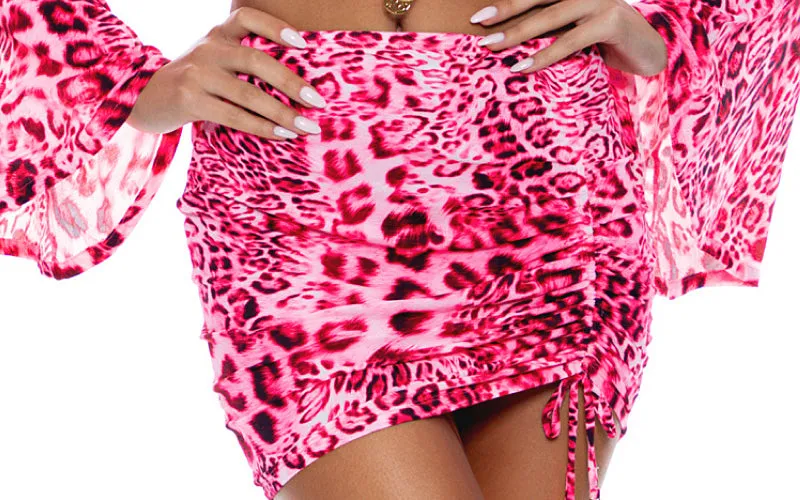 Bell Sleeve Scrunched crop-Scrunch Up Mini Skirt ::RET