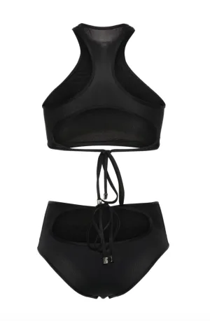 Black Mesh-Panelling Bikini