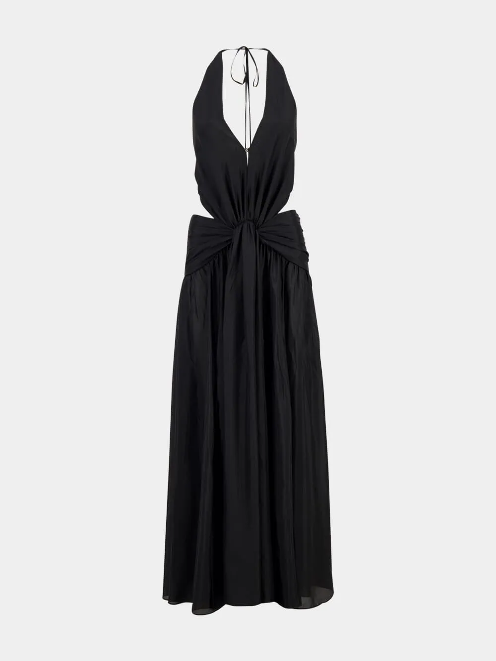 Black Rhiannon Plunge Halter Maxi Dress