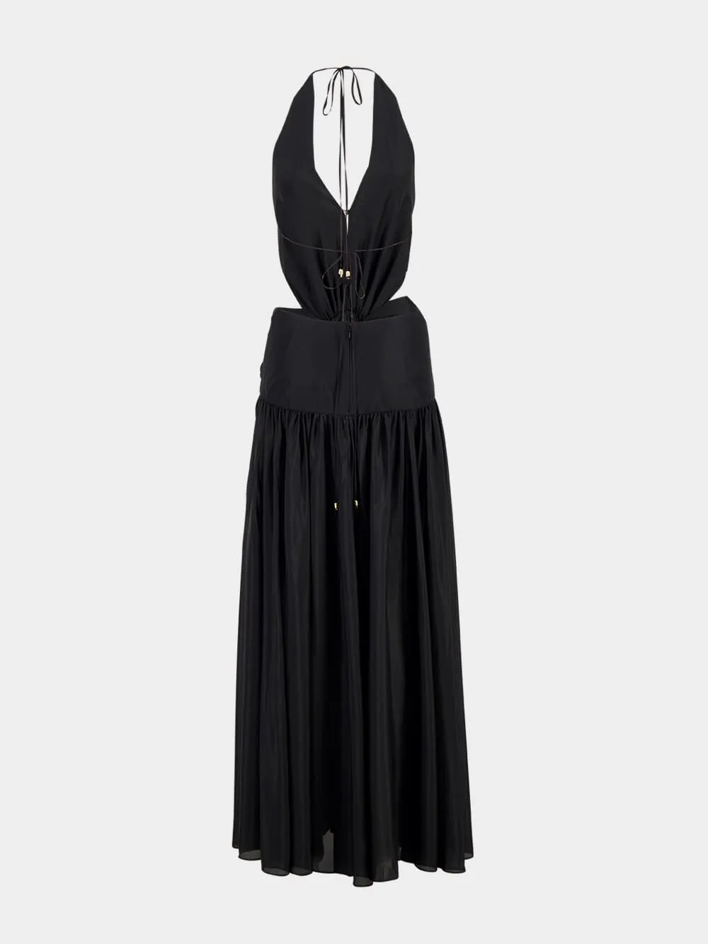 Black Rhiannon Plunge Halter Maxi Dress