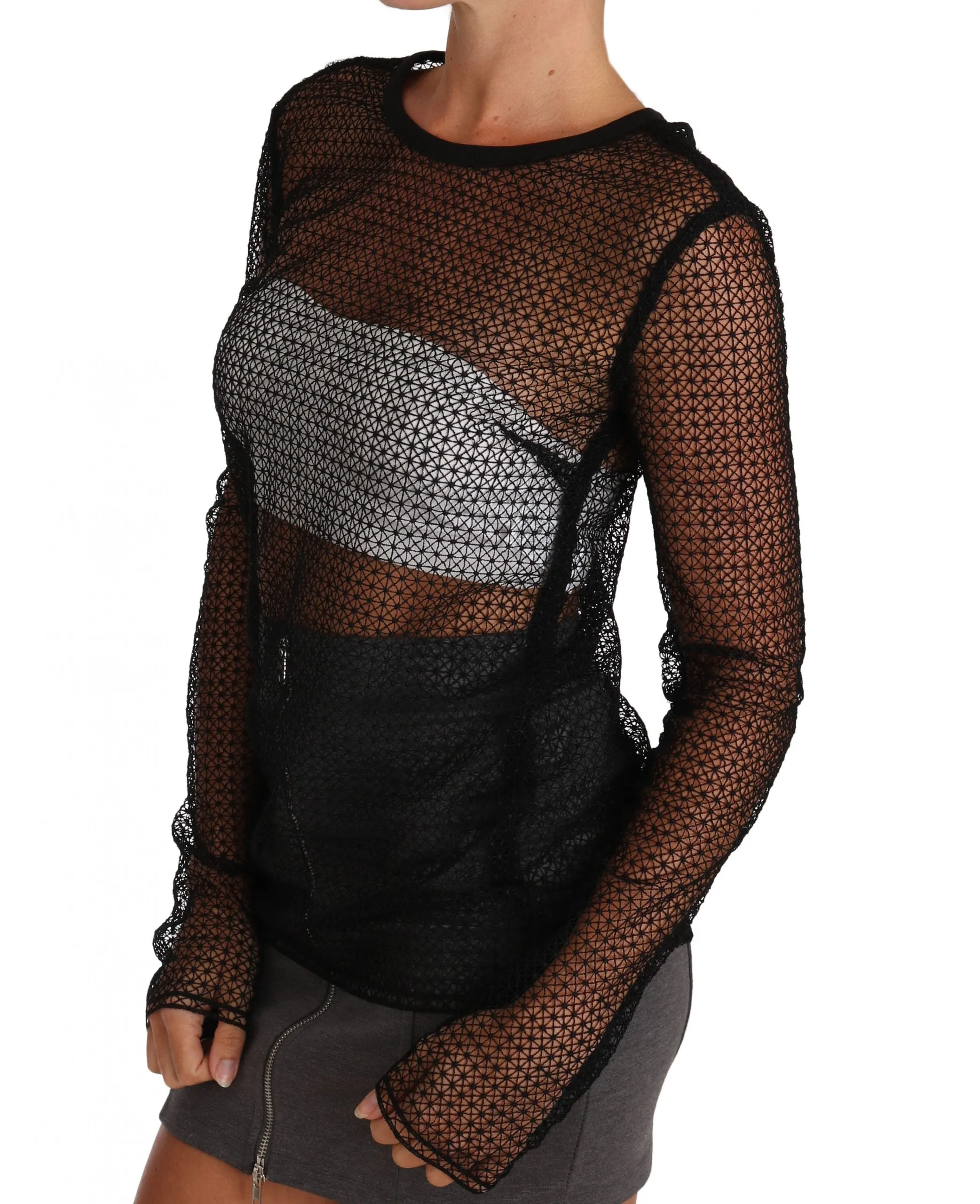 Black Transparent T-shirt Top
