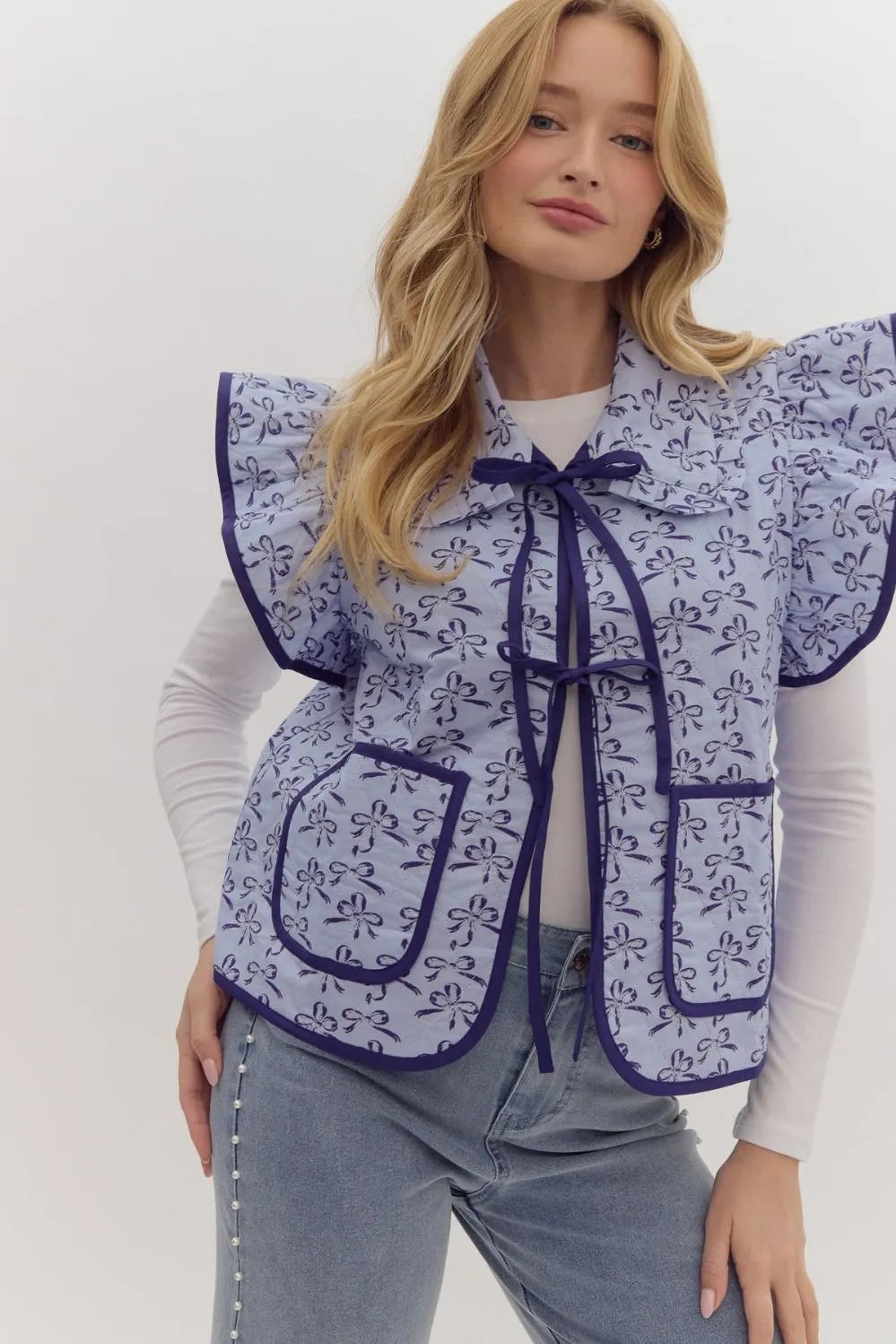 Blue Bow Vest