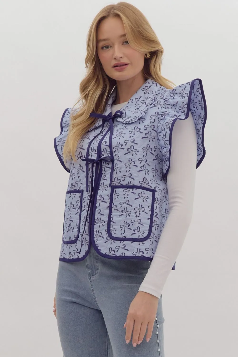 Blue Bow Vest