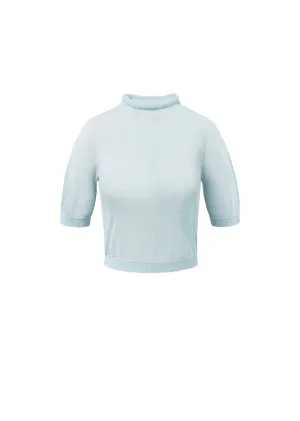 Blue Sheer Cropped Knit