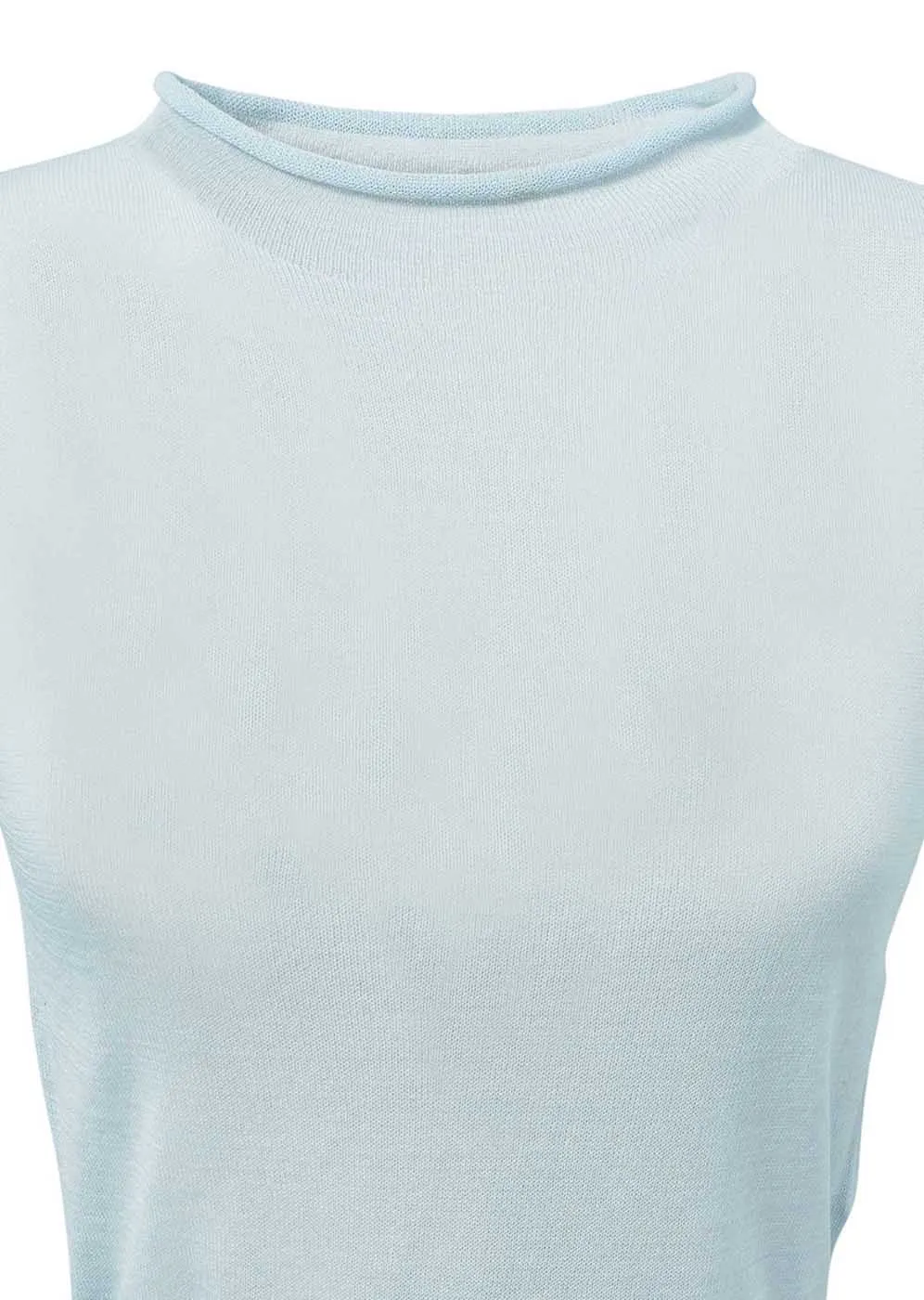 Blue Sheer Cropped Knit