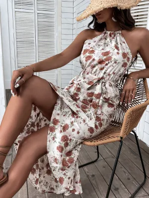 Bonafique Floral Dress - Beige
