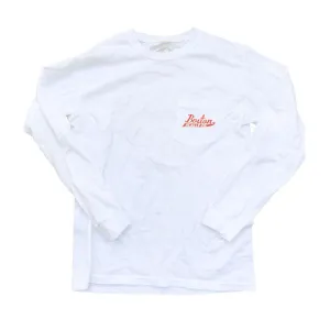 Boston Scally The Regina Pizzeria Long Sleeve Pocket Tee T-Shirt - White