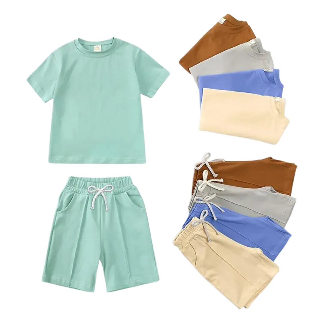 Boy's Smart Shorts & T-Shirt Co-ord - Beige