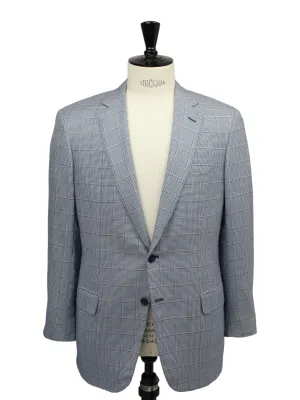 Brioni Light Blue Colosseo Wool, Silk & Linen Windowpane Jacket